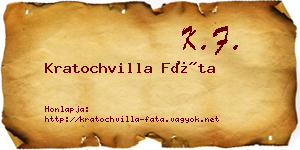 Kratochvilla Fáta névjegykártya